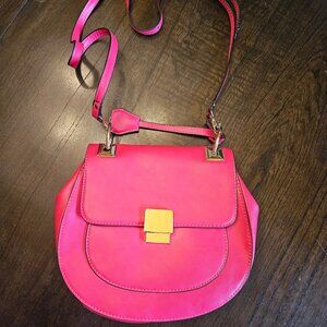 Aldo bright pink cross body saddle bag